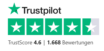TrustScore: 4.6/5.0 basierend auf 1668 Bewertungen